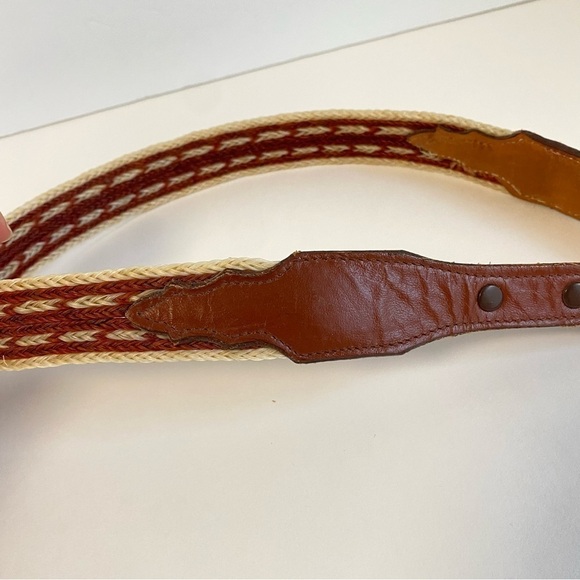 Vintage Hitched Horse Horsehair Belt Western Brown Leather Braided Unisex 26 28 main image 5